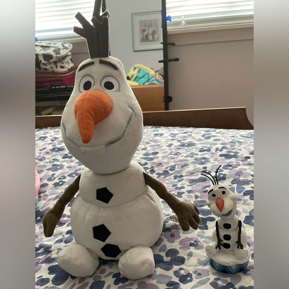 Olaf stuffed animal & authentic figurine